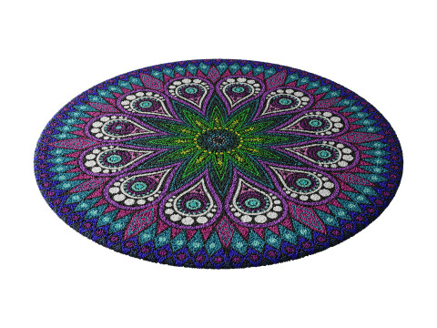 Round carpet 21 Modello 3D