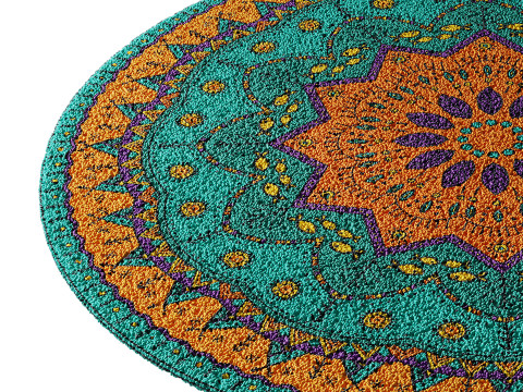 Round carpet 22 Modello 3D