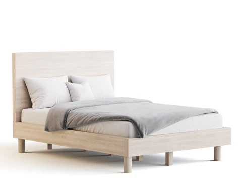 Cama de plataforma em tamanho real Royard Oaktree Modelo 3D