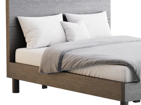 Cama de plataforma em tamanho real Royard Oaktree Modelo 3D