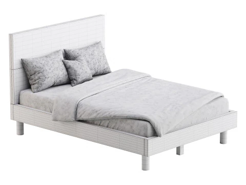 Cama de plataforma em tamanho real Royard Oaktree Modelo 3D