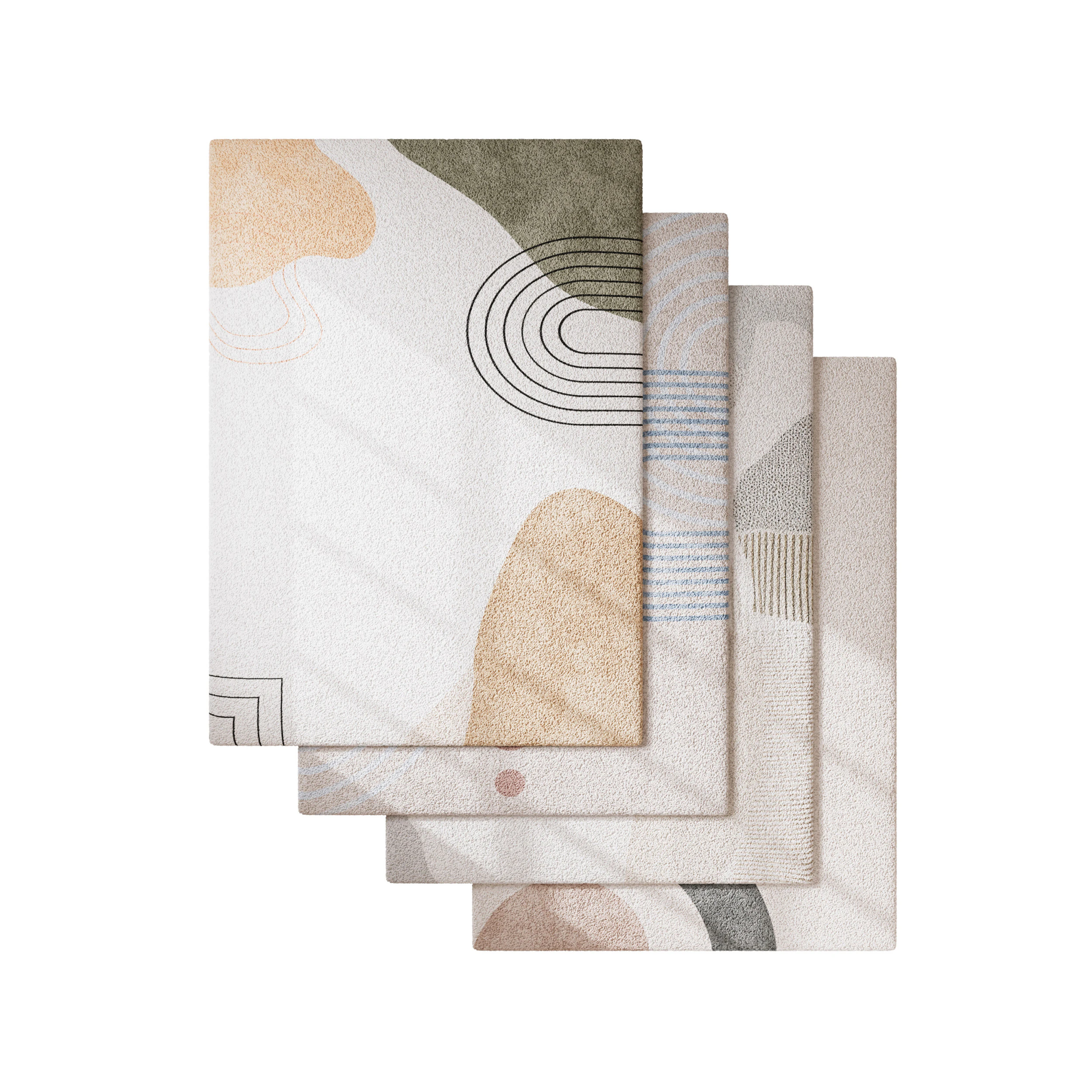 Rug Set 02 3D Model .c4d .max .obj .3ds .fbx .stl .blend