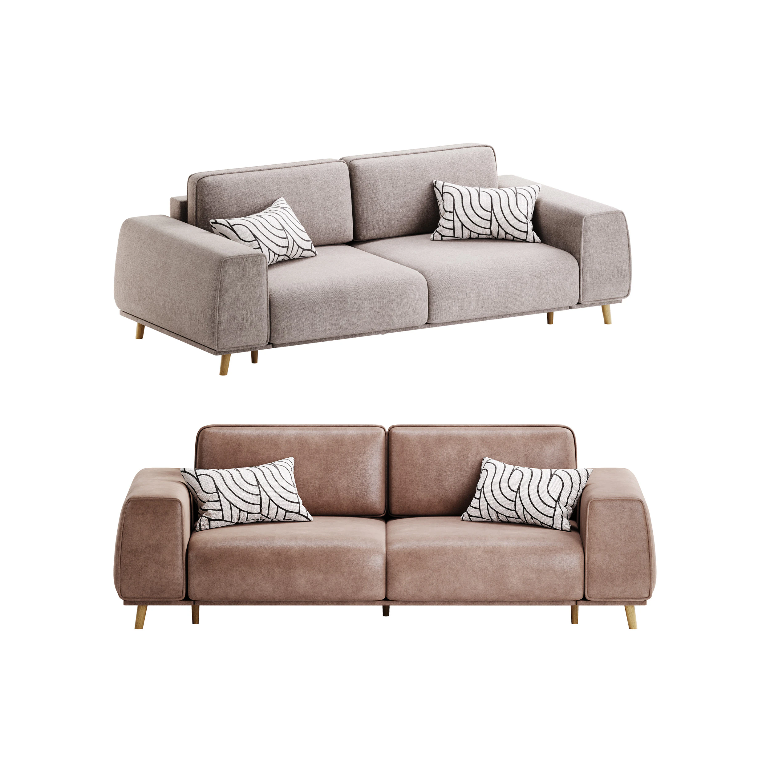 Sofa Laronso Soft Latte 3D Model .c4d .max .obj .3ds .fbx .stl .blend 
