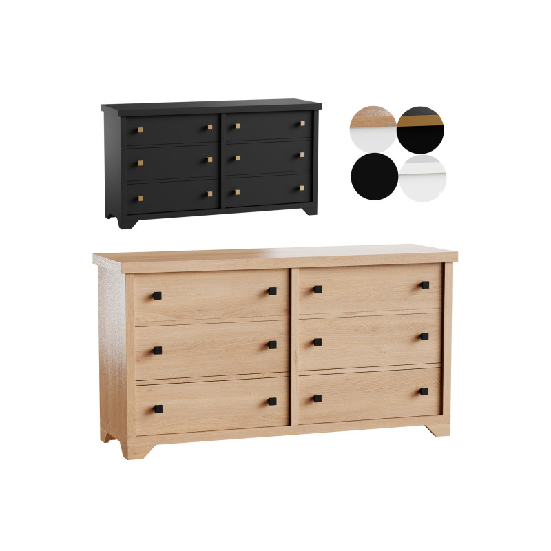 Sumatra 6-Drawer Dresser 3D Model .c4d .max .obj .3ds .fbx .stl .blend 