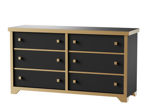 Sumatra 6-Drawer Dresser 3D Model