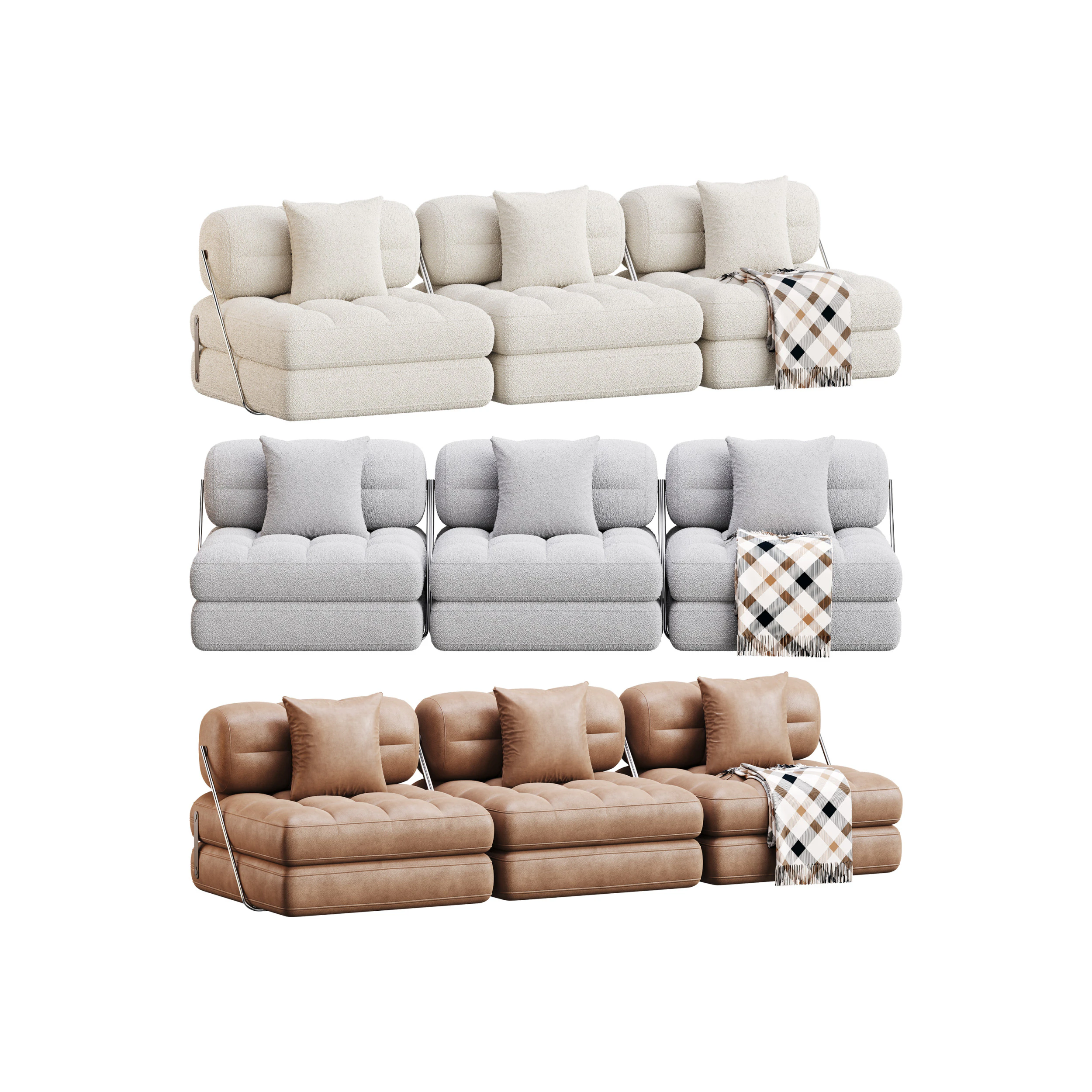 TALIA BOUCLE LOUNGE SOFA 3D Model .c4d .max .obj .3ds .fbx .stl .blend 