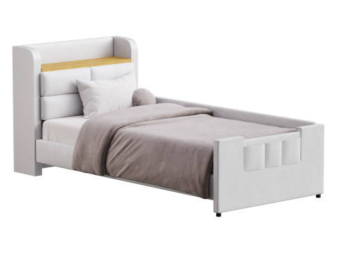 Twin Size Upholstered Platform Bed Model 3D