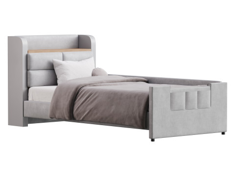 Twin Size Upholstered Platform Bed Model 3D