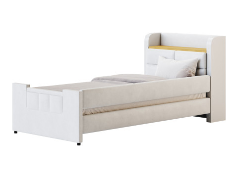Twin Size Upholstered Platform Bed Model 3D