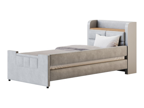 Twin Size Upholstered Platform Bed Model 3D