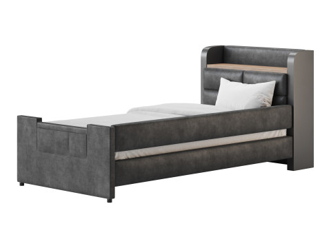 Twin Size Upholstered Platform Bed Model 3D