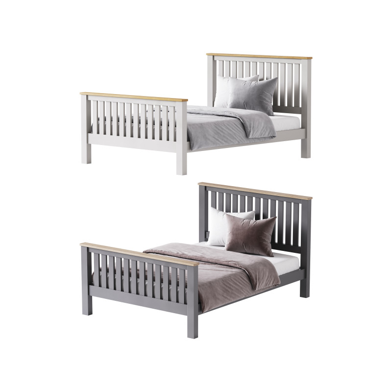 Uhomepro Gray Full Size Bed Modelo 3D .c4d .max .obj .3ds .fbx .stl .blend 