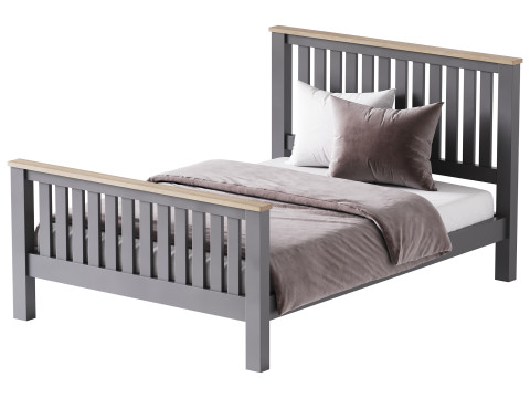 Uhomepro Gray Full Size Bed Modelo 3D