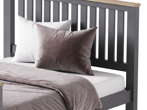 Uhomepro Gray Full Size Bed Modelo 3D