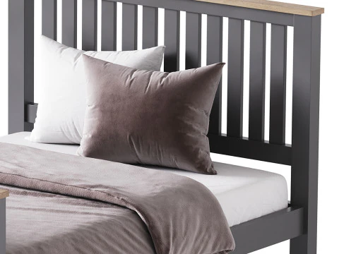 Uhomepro Gray Full Size Bed 3D Model