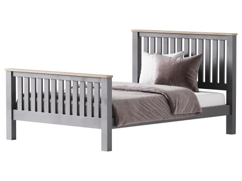 Uhomepro Gray Full Size Bed 3D Model