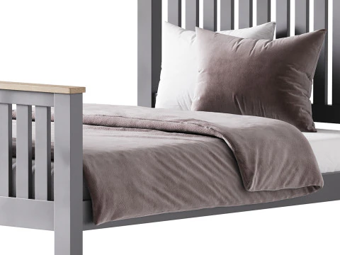Uhomepro Gray Full Size Bed 3D Model