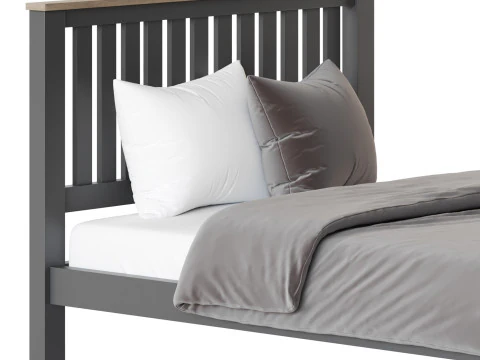 Uhomepro Gray Full Size Bed 3D Model