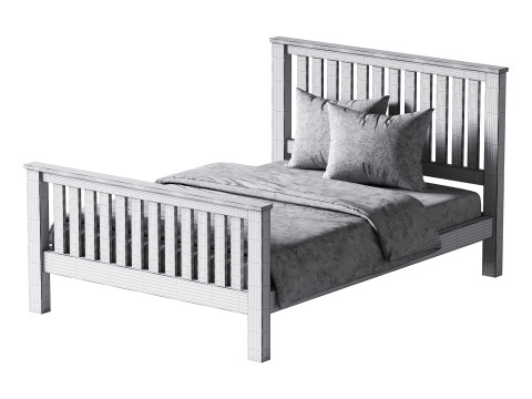 Uhomepro Gray Full Size Bed Modelo 3D