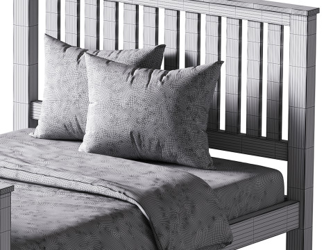 Uhomepro Gray Full Size Bed Modelo 3D
