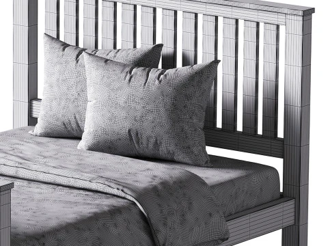 Uhomepro Gray Full Size Bed 3D Model