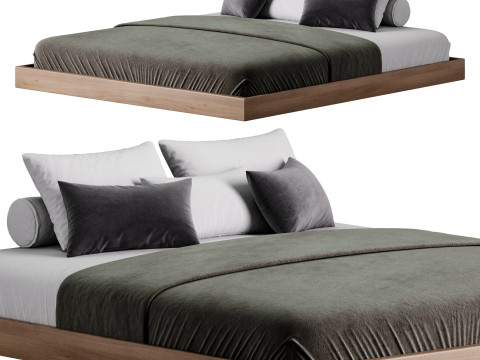 Espresso Platform Bed Model 3D
