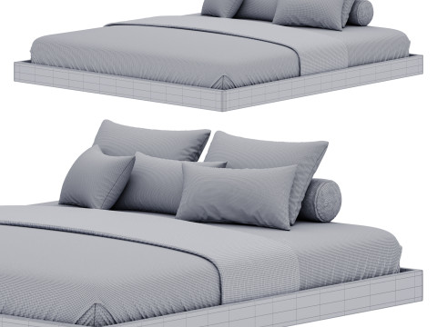 Espresso Platform Bed Model 3D
