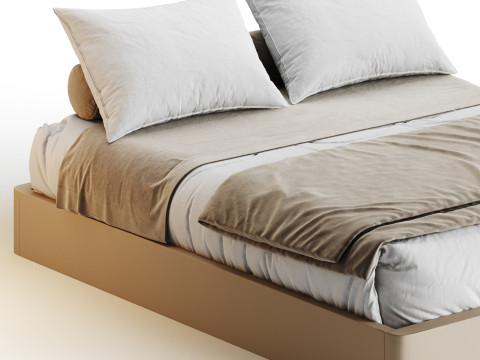Grey Platform Bed Modelo 3D