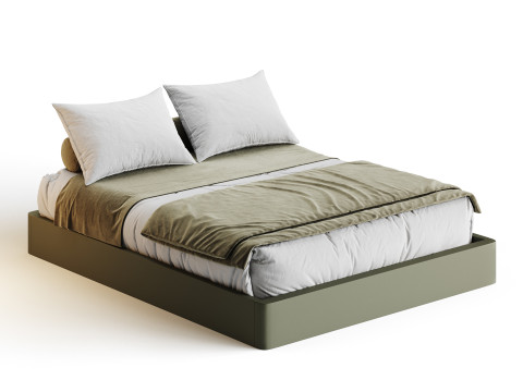 Grey Platform Bed Modelo 3D