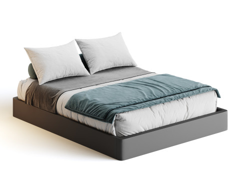 Grey Platform Bed Modelo 3D