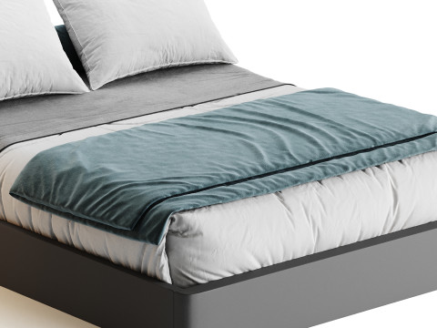 Grey Platform Bed Modelo 3D