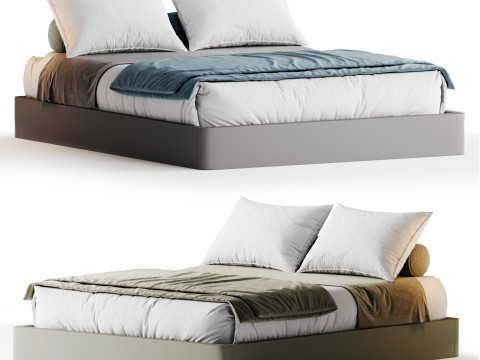 Grey Platform Bed Modelo 3D