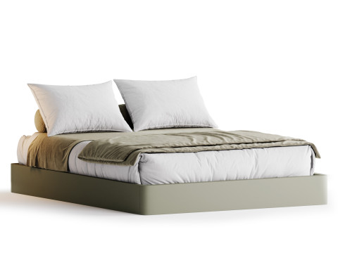 Grey Platform Bed Modelo 3D