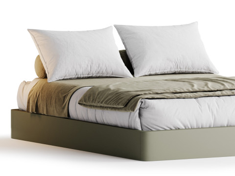 Grey Platform Bed Modelo 3D