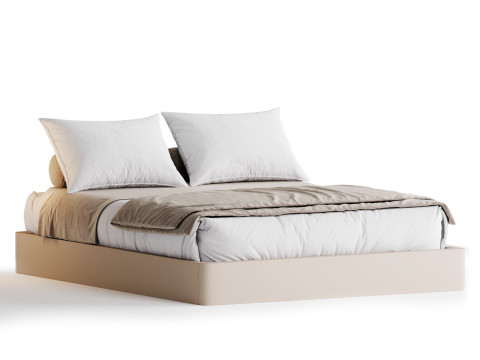 Grey Platform Bed Modelo 3D