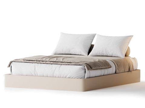 Grey Platform Bed Modelo 3D