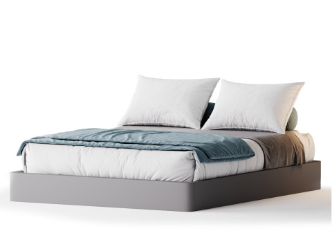 Grey Platform Bed Modelo 3D