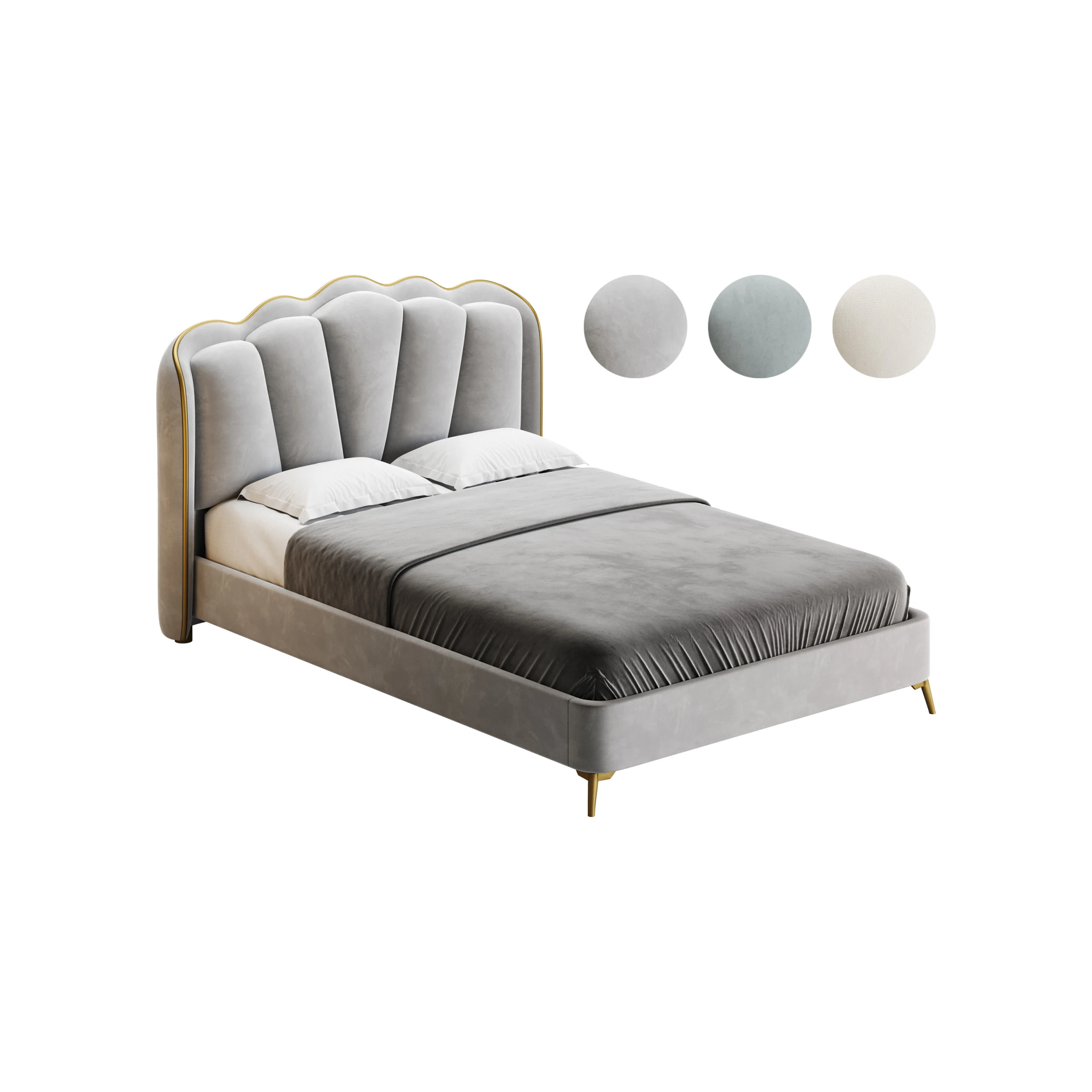 Living Room Use Sponge Padded Platform Bed 3D Model .c4d .max .obj .3ds .fbx .stl .blend 