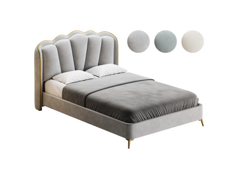 Living Room Use Sponge Padded Platform Bed 3D Model