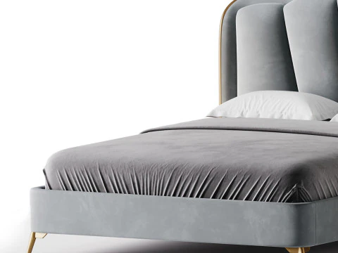 Living Room Use Sponge Padded Platform Bed 3D Model