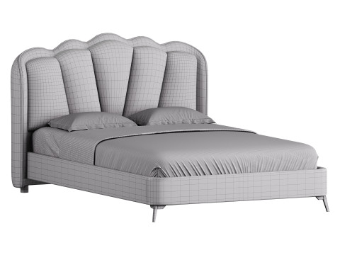 Living Room Use Sponge Padded Platform Bed 3D Model