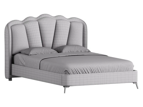 Living Room Use Sponge Padded Platform Bed 3D Model
