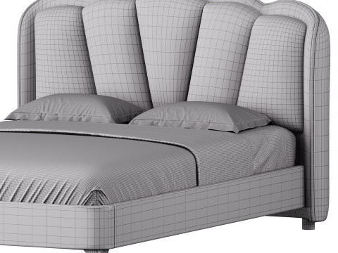 Living Room Use Sponge Padded Platform Bed 3D Model