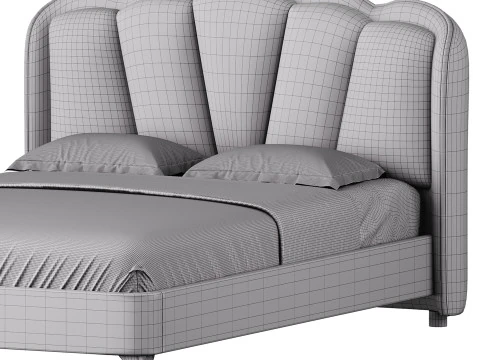 Living Room Use Sponge Padded Platform Bed 3D Model