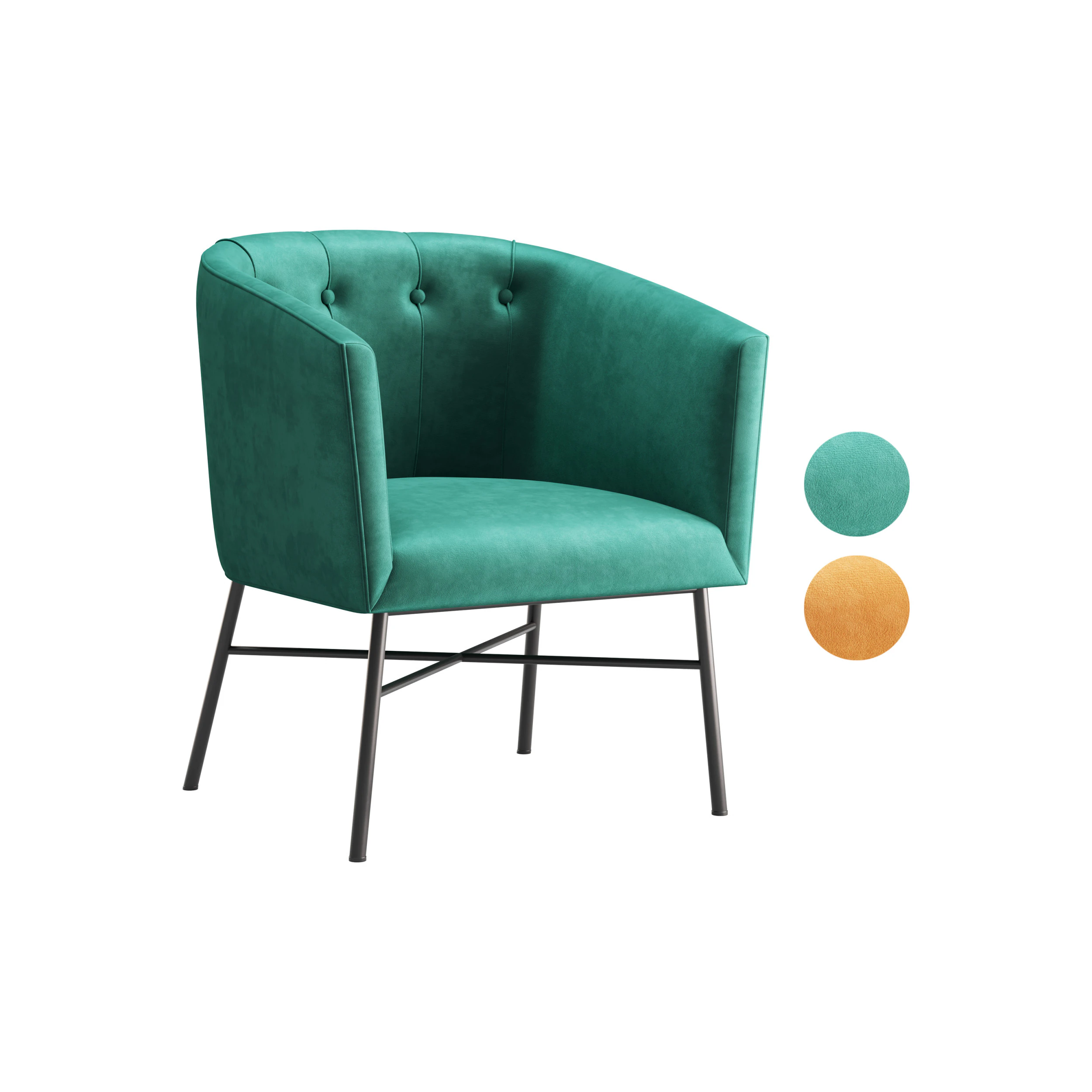 Aurelie Tub Chair in Emerald Green Velvet 3D Model .c4d .max .obj .3ds .fbx .stl .blend
