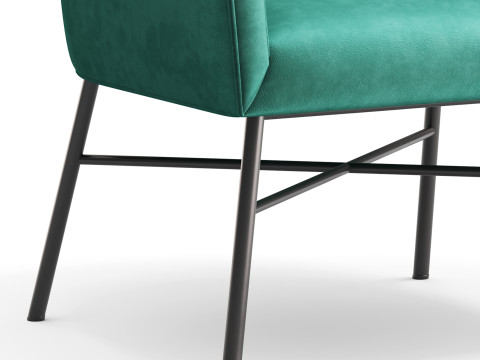 Aurelie Tub Chair in Emerald Green Velvet Model 3D