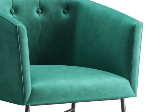 Aurelie Tub Chair in Emerald Green Velvet Model 3D