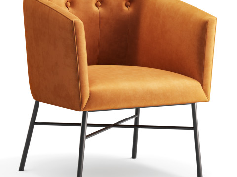 Aurelie Tub Chair in Emerald Green Velvet Model 3D