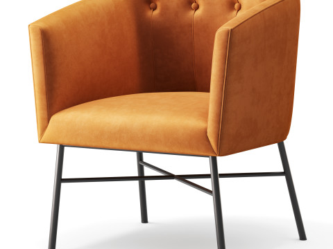 Aurelie Tub Chair in Emerald Green Velvet Model 3D