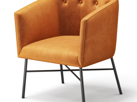 Aurelie Tub Chair in Emerald Green Velvet Model 3D